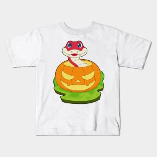 Snake Halloween Pumpkin Kids T-Shirt